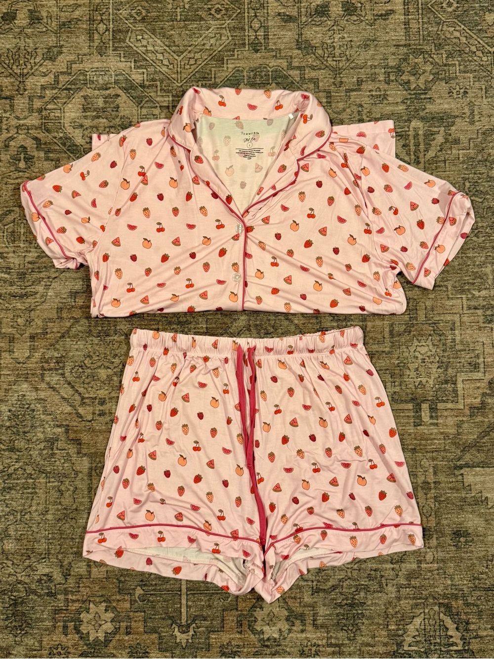 In My Jammers Very Bare-y Button Up Short PJ Set - Size Large